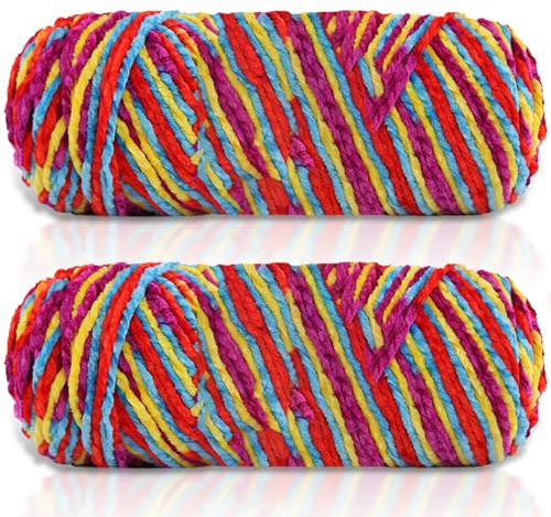 Maxee 400g(2×200g) Samtig Babywolle, Samt Velvet Wolle Chenille Garn, Kuschelweich Chenillegarn, Flauschige Weich Plüschwolle, Häkelgarn Wolle Zum Stricken & Häkeln-A-13