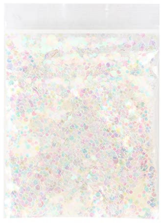 10 G Glitzer-Konfetti, weiß, PET, Rund, Hohl, Himmel, Make-up, Basteln, Geschenke, Glänzend, Leicht, Langlebig