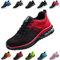 Nasogetch Sicherheitsschuhe Damen Herren Stahlkappenschuhe Arbeitsschuhe Sportlich Atmungsaktiv Rot EU 43