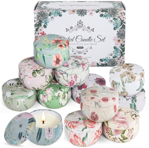 Duftkerze Set Geschenkkorb für Frauen Yoga Entspannende Soja Kerzen in Dose mit Deckel Geschenkset für Mama Oma Weihnachten Dankeschön Geschenk Geburtstag Damen