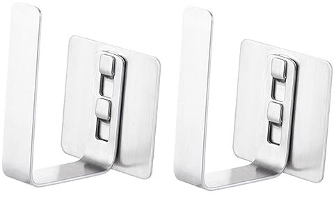 OUNONA Topfdeckelhalter Multifunktionaler Wandmontage Edelstahl 2 Stück Küchenorganizer ohne Bohren für Platzsparende Aufbewahrung in Küche
