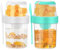 2Pcs Overnight Oats Container, 870ML Yogurt Pots Reusable Salad Cups with Lid Spoon Breakfast Jar Breakfast Pot Muesli Cup for Salads Fruit Cereal Milk Porridge (Green + White)