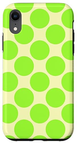 iPhone XR Polka Dot Lime Light Green and White Case