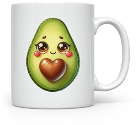 MAXIKIWI - Taza de café o té de cerámica suave y duradera para el hogar u oficina, perfecta para cualquier ocasión, bonito aguacate, 300 ml