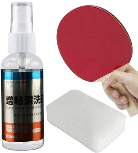 1/2 Set Table Tennis Bat Cleaner - Table Tennis Cleaning Spray, Pingpong Paddle Cleaner | Dirt Clean Tennis Rubber Spray Bottle, Quality Table Tennis Bat Clean Kit for Removing Dust Grease Fingerprint