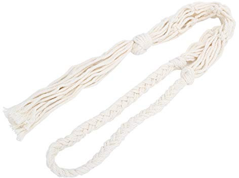 Uadme Bottle Storage Bag Bohemian Style Hand Knitting Cotton Rope Wine Bottle Holder Storage Bag, Beige