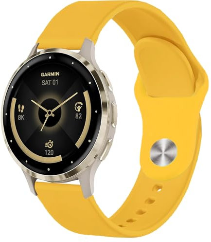 VELULYX Correa silicona compatible con Garmin Vivoactive 4S/Venu 2S/Venu 3S/Vivomove 3S, correa deportiva 18mm para Fossil Ladies Gen 6/Gen 5E/Fossil Ladies Q Venture HR Gen 4/Withings Steel HR 36mm