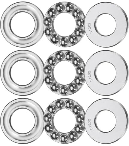 QUARKZMAN 3 Stück Kugellager 51202 Axiallager 15 x 32 x 12mm Axialkugellager Einreihig Rollen, Chromstahl (ABEC3)