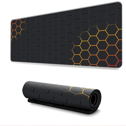 FANSU Tapis de Souris XXL/XL/L, Style de Dégradé Tapis de Souris, Tapis de Souris Gamer avec Caoutchouc Base Antidérapante, Tapis Souris pour Gaming, Maisonet Bureau (Orange,800x300mm)