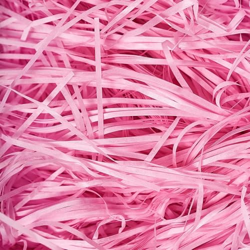 Trimming Shop Papier de soie déchiqueté rose clair 200 g pour remplissage de paniers : papier de soie déchiqueté parfait pour emballage cadeau, remplissage de boîte et présentation décorative
