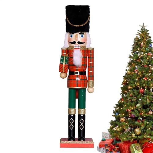 Wooden Christmas Nutcracker - 50cm Nutcracker Soldier Figurine, Traditional Nutcracker Decoration for , Festive Nutcracker Figurine for Christmas, Christmas Statue