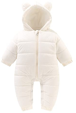 VYLYNL Trench Coat for Boys Size 20 Newborn Infant Baby Girls Boys Winter Warm Snowsuit Ears Hooded Jumpsuit Down Coat Romper Padded Outwear Jacket Toddler Boy Jean Jacket (White, 3-6 Months)
