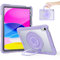 ROSROME Case for iPad 11-inch (A16) 2025 11th Gen/iPad 10th Generation 10.9 inch 2022 with HD Screen Protector, 360°Metal Stand, Heavy Duty Shockproof Protective Translucent Kids Cover, Purple