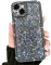 NITITOP Compatible with iPhone 15 Plus Case Glitter Sparkly Sequin Design for Girls Women Luxury Bling Crystal Diamond Frame Full Camera Protection Shockproof Protective Phone Cover - Black