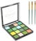 APOMOONS palette ombretti 16 colori, ombretto glitter occhi con 3 pennelli per ombretto verde trucco glitterato, eyeshadow palette trucco occhi per donne ragazze