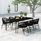 Brokky 7-TLG. Garten-Essgruppe Sitzgruppe Outdoor StüHle Tisch Set GartenmöBel Set Garten Tische FüR DraußEn Schwarz 3099243