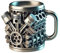 XITEA Chope à bière en résine avec motif mécanique à double paroi isolée rétention de la chaleur tasse à eau pour moteur automobile