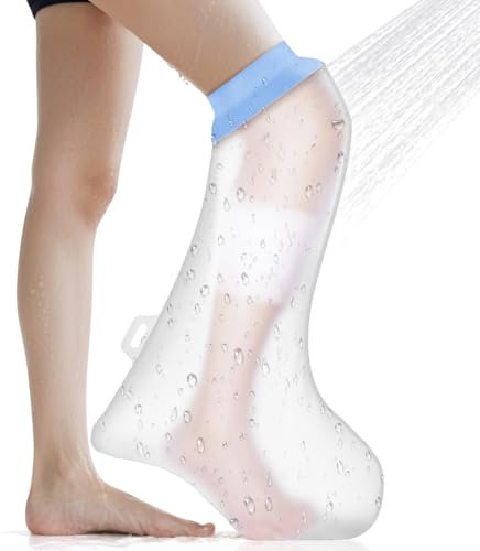 ANOMM Copertura Impermeabile Gesso Gamba, Protezione per Gamba Gesso Doccia Adulto, Protezione per Gesso Riutilizzabile per le Ferite e le Bende Asciutta(Adulta Polpaccio)