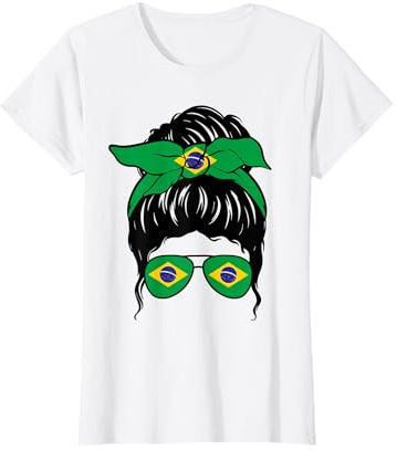 Fille Brésil Drapeau Brésil Fière Brésil Femme Brésilienne T-Shirt