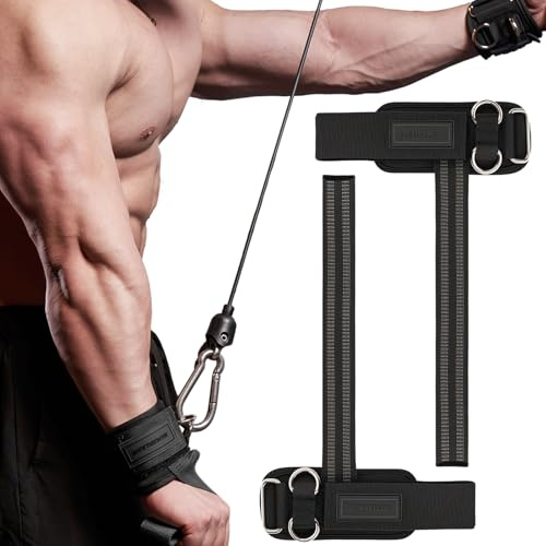 MANUEKLEAR 2 Stück Rutschfest Zughilfen Krafttraining mit D-Ringen, Verstellbarem Lifting Straps für Gewichtheben Kreuzheben