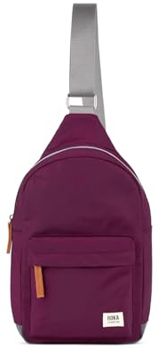 ROKA London Willesden Sling Bag – Lightweight Recycled Nylon Crossbody Bag for Women & Men, Water-Resistant Everyday Shoulder Bag with Secure Zip Pockets & Adjustable Strap (Royal Burgundy, Small)