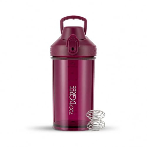 720°DGREE Protein Shaker 550ml ”uberShaker” – BPA-frei, Auslaufsicher | Eiweiß Shaker mit Kugel für cremige Shakes – Einfache Reinigung in der Spülmaschine - Ideal für Fitness, Gym und Alltag