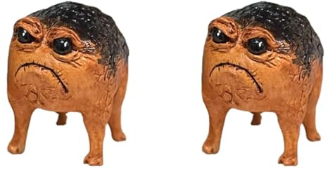 ISTOVO 2X Mürrischer, Krötenstatue, Hässlicher Wütender im Freien, Garten, Dekoration, Statue, Lustige Neuheit, Dekoration für Zuhause und Büro, Skulptur