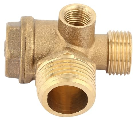 3 Port Air Compressor Check Valve, G3/8, G1/2 Male G1/8 Female Threaded Brass Tube Connector Parts Pneumatic Air Tools Compressor Non Return Valve