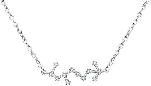Clearine Halskette Sternzeichen 925 Sterling Silber Cubic Zirconia Sternbilder 12 Horoskop ''Skorpion'' Astrologie Anhänger Kette Klar für Damen Mädschen