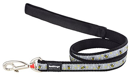 Red Dingo Padded Handle Dog Lead 1.2m Design, Bumble Bee Black, Large 25mm