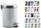 MSV Cubo de Basura con Pedal 3 L, Acero Inoxidable, Rayas Grises, 0
