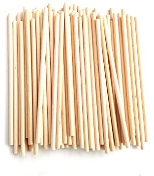 100 Palos redondo para manualidades,5mmx15cm,palillos de maderas,HC Enterprise