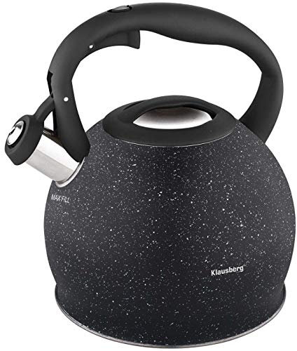 Klausberg Marmor Edelstahl Flötenkessel Teekessel Wasserkessel 2 Liter KB-7320