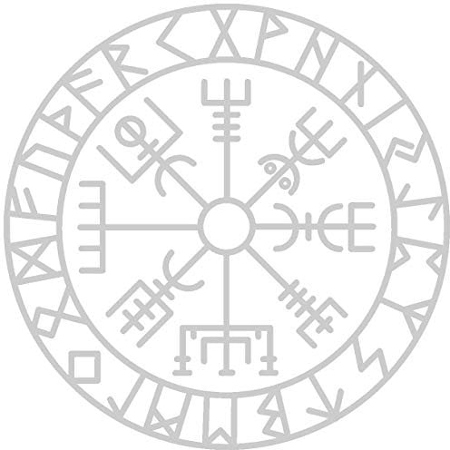 Samunshi® Aufkleber Vegvisir mit Runen C Vikings Wikinger für Auto Motorrad in 11 Größen und 25 Farben (10x10cm Silber)