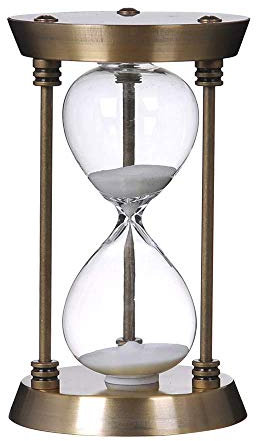 Bellaware 60 Minute Metal Hourglass Sand Timer, Decorative Large Size Sand Clock (Bronze)
