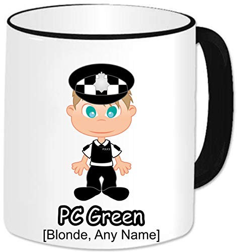 Police Mug - Personalised Police Gifts - Add Name and Text- Male Police Officer Policeman Novelty Presents Idea (Blonde Hair)