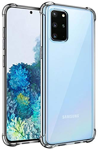 Verco Handyhülle für Samsung Galaxy S20+, Anti Shock Schutzhülle für Samsung Galaxy S20 Plus Hülle Silikon [Display- & Kameraschutz] Weiche Flexible TPU Hülle, Transparent
