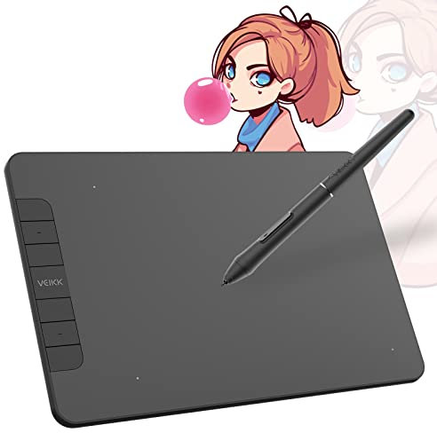 Grafiktablett VEIKK VK640, 6 x 4 Zoll tragbares OSU-Tablet mit 8192 Ebenen, batterielosem Eingabestift, 6 Verknüpfungen für Android, Windows, Mac OS und Chromebook, Unterstützung der Neigungsfunktion
