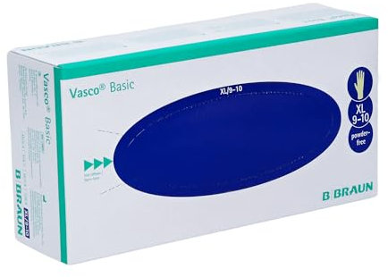 B. Braun Vasco® Basic Untersuchungshandschuhe aus Latex - XL/Packung/Weiß | Packung (90 Stück)
