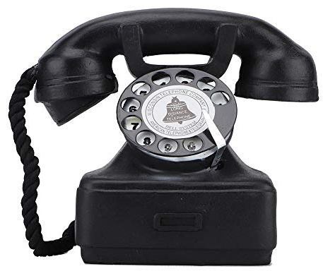 Retro Rotary Corded Old Fashion Landline Telephone Antique Phone Prop Home Desk Decor Vintage Landline Telephone Home Ornament Photograph Props Prop Rotary Corded Old Fashion for Cafe Bar Figurine
