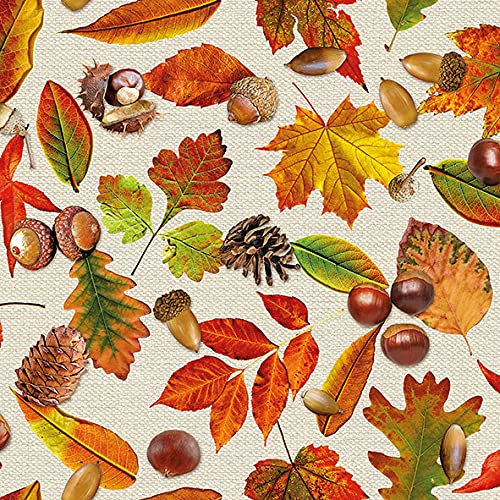 20 Servietten Sammlung herbstlicher Blätter | Natur | Herbst | Tischdeko 33x33cm