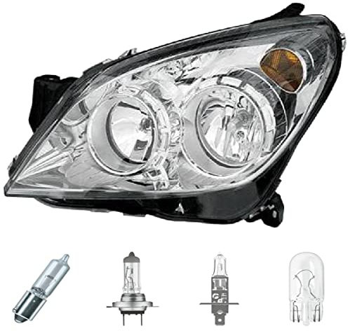 DM Autoteile 282802B Hauptscheinwerfer Scheinwerfer links H7/H1 kompatibel für Astra H 07-09 inklusive Leuchtmittel/Birnen
