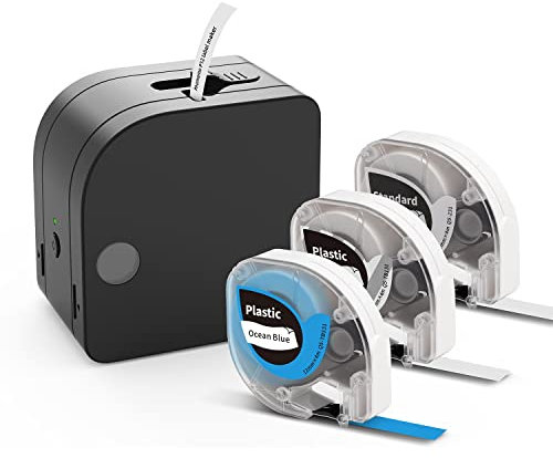 Goknu P12 Dispositivo de etiquetado Bluetooth autoadhesivo, impresora de etiquetado, 3 cintas de etiquetas, compatible con Android e iOS, fácil de usar para oficina y hogar