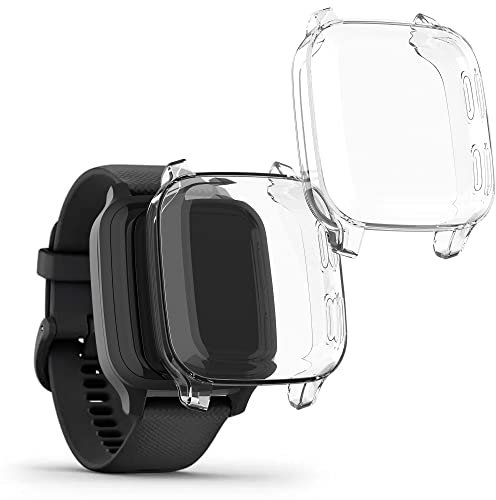 kwmobile Set 2x Custodia Smartwatch Compatibile con Garmin Venu Sq Music/Sq Cover - Case Silicone Protezione Orologio Fitness trasparente