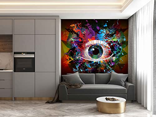 Myphotostation Pop Art Papier peint amovible à décoller et à coller Motif œil humain 330 x 283 cm