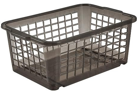 keeeper Aufbewahrungskörbchen, Stabiler Kunststoff (PP), 2,8 l, 25 x 17 x 10 cm, Fred, Crystal Grey