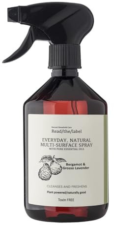 Read the Label Multi Surface Cleaner 500ml – Bergamot & Lavender – Plant-Based, Non-Bio & Paraben-Free – Gentle on Sensitive Skin – Vegan Floor & Surface Cleaner with Essential Oils