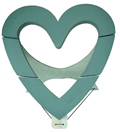Flowerbox Oasis Steckschaum Bioline Deco Herz Offen 60cm Steckmasse Steckschwamm - mit Aufstellvorrichtung
