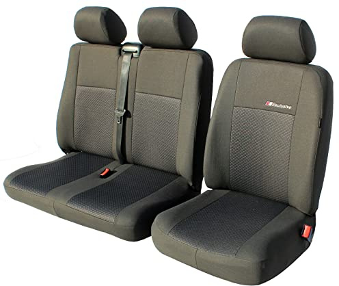 ERJOT Exclusive Sitzbezüge maß Kompatibel mit VW T5 Fahrersitz + 2er | Sitzbezüge Auto, Schonbezüge, Sitzschoner, Autositz Schutz, pflegeleicht, langlebig