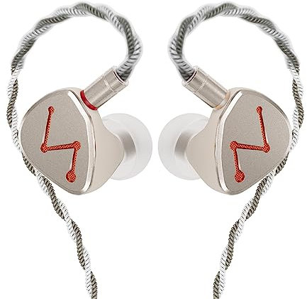 Letshuoer DZ4 in Ear Monitor Headphones, 3DD+1PFM Driver HiFi IEM Earphones, Wired Earbuds with Alloy Faceplace Detachable Silver-Plated Cable for AudiophileSingers Musician DJ Stage